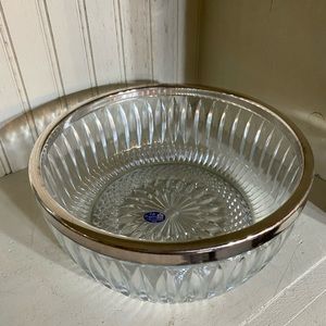 Vintage FB Rogers cut crystal silver plate bowl